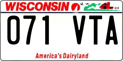 WI license plate 071VTA