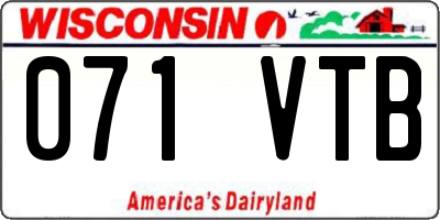 WI license plate 071VTB