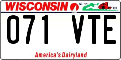 WI license plate 071VTE