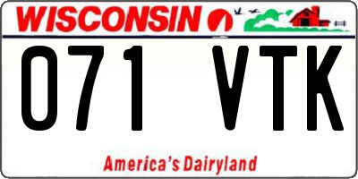 WI license plate 071VTK