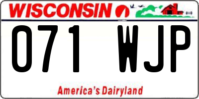 WI license plate 071WJP