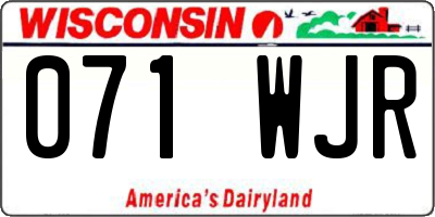 WI license plate 071WJR