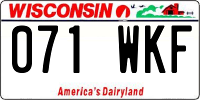 WI license plate 071WKF
