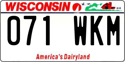 WI license plate 071WKM
