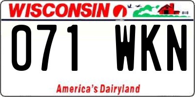 WI license plate 071WKN