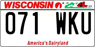 WI license plate 071WKU