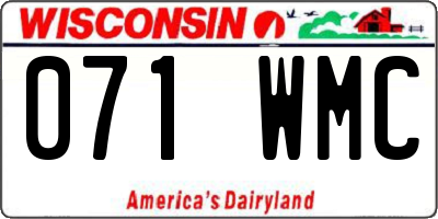 WI license plate 071WMC