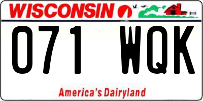 WI license plate 071WQK