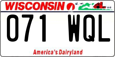 WI license plate 071WQL