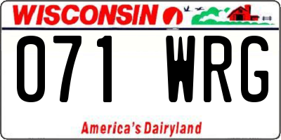 WI license plate 071WRG