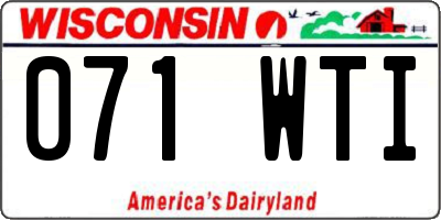 WI license plate 071WTI