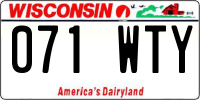 WI license plate 071WTY