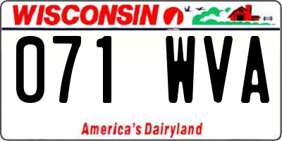 WI license plate 071WVA