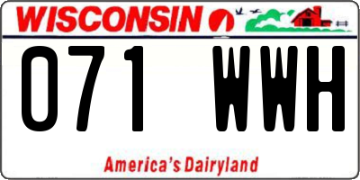 WI license plate 071WWH