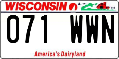 WI license plate 071WWN