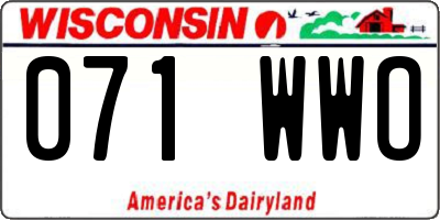 WI license plate 071WWO