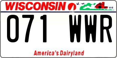 WI license plate 071WWR
