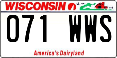 WI license plate 071WWS