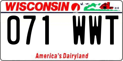WI license plate 071WWT