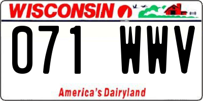 WI license plate 071WWV
