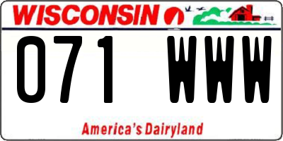 WI license plate 071WWW