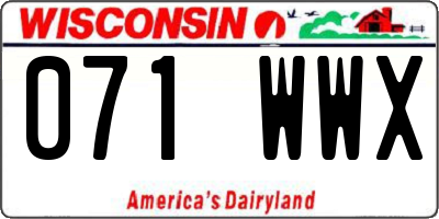 WI license plate 071WWX