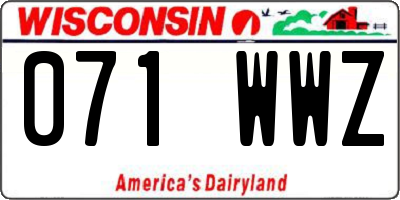 WI license plate 071WWZ