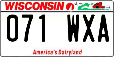 WI license plate 071WXA