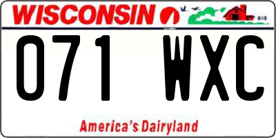 WI license plate 071WXC