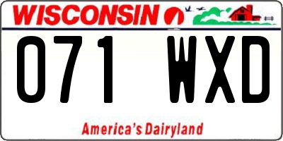 WI license plate 071WXD