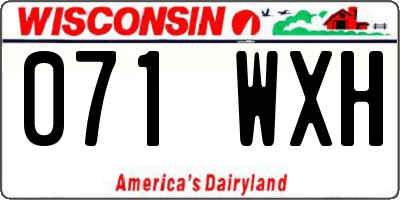 WI license plate 071WXH