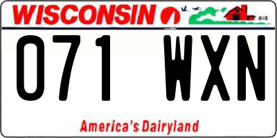 WI license plate 071WXN