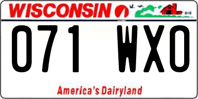 WI license plate 071WXO