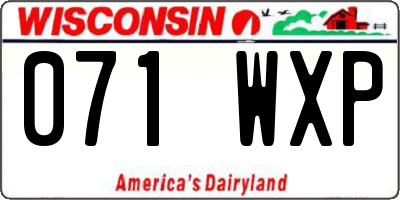 WI license plate 071WXP