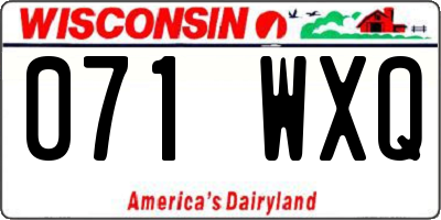 WI license plate 071WXQ