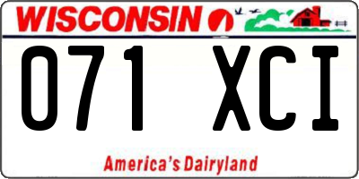 WI license plate 071XCI