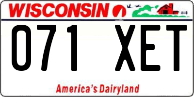 WI license plate 071XET