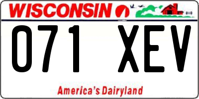 WI license plate 071XEV