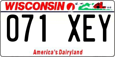 WI license plate 071XEY