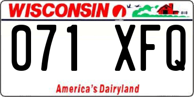 WI license plate 071XFQ