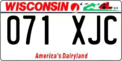 WI license plate 071XJC