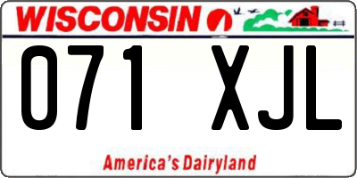 WI license plate 071XJL