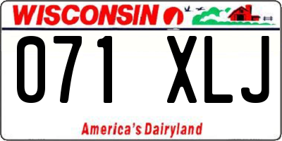 WI license plate 071XLJ