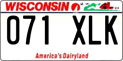 WI license plate 071XLK