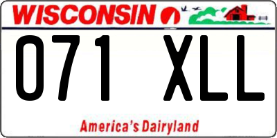 WI license plate 071XLL