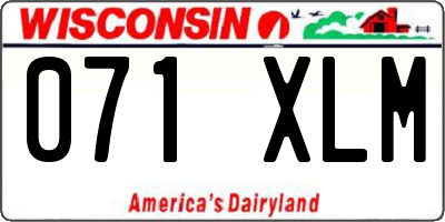 WI license plate 071XLM
