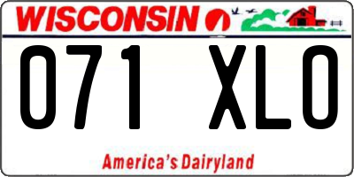WI license plate 071XLO