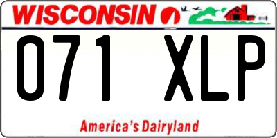 WI license plate 071XLP