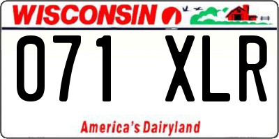 WI license plate 071XLR