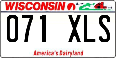 WI license plate 071XLS